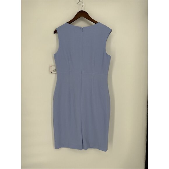 Kasper Womens Size 10 Blue V-Neck Sleeveless Sheath Dress Work Office Career NWT - Picture 6 of 11